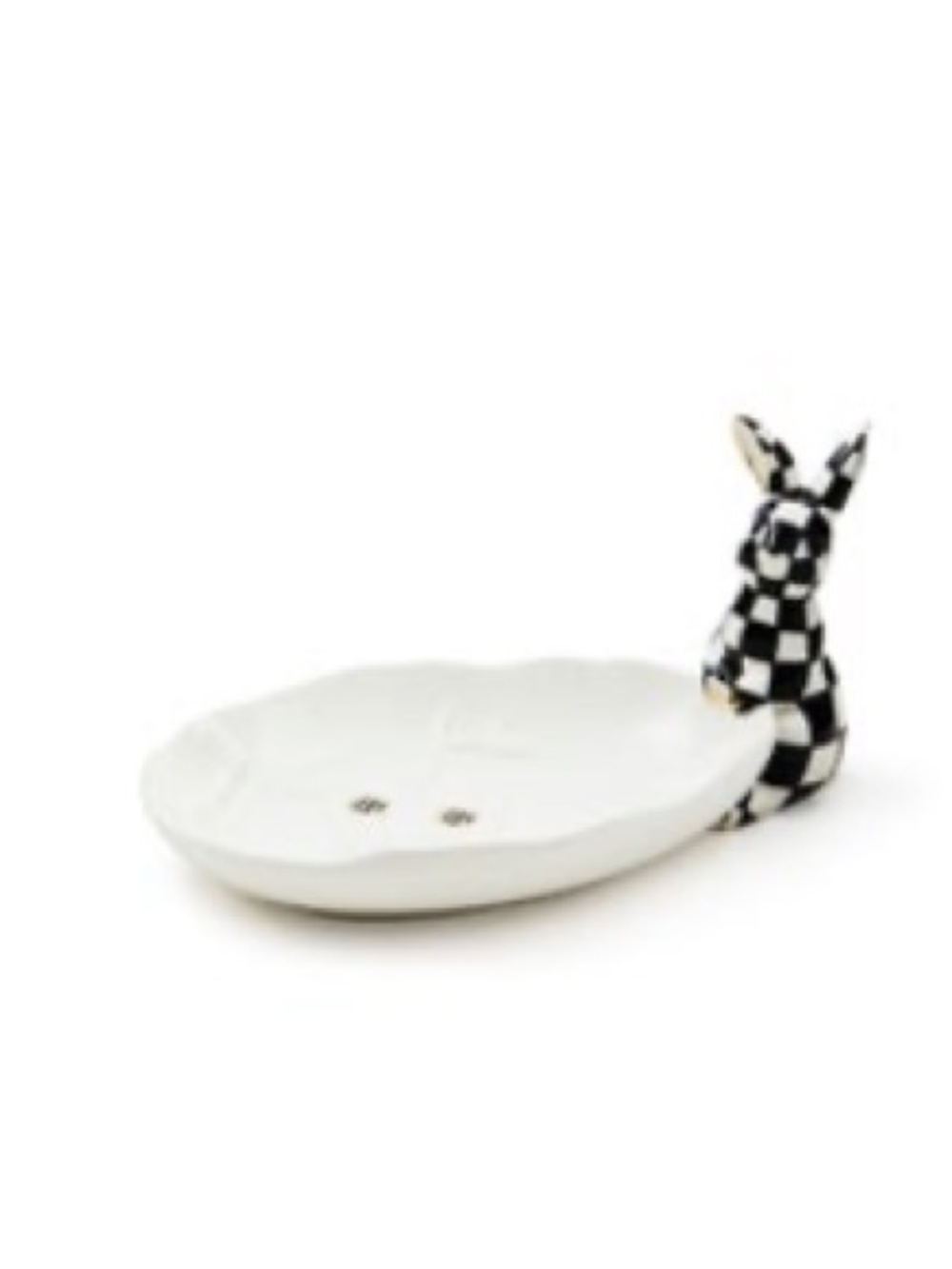 Mackenzie-Childs White Rabbit Ceramic Trinket Tray - Picture 9 of 11